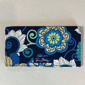 Vera Bradley Mod Floral Blue and Green Checkbook Cover / Wallet like new